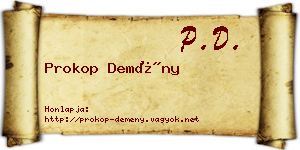 Prokop Demény névjegykártya